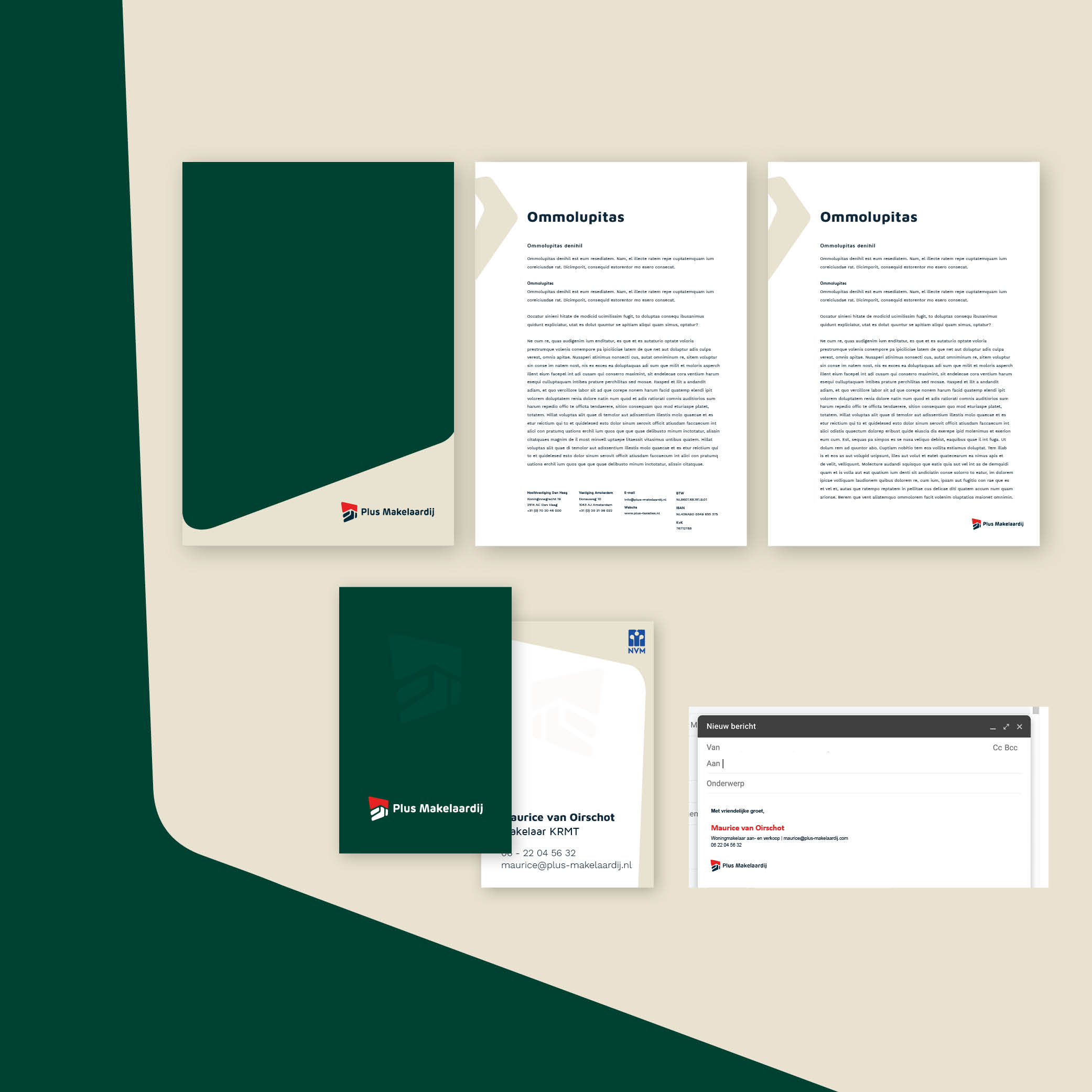 Voorbeelden van huisstijluitingen voor Plus-Taxaties