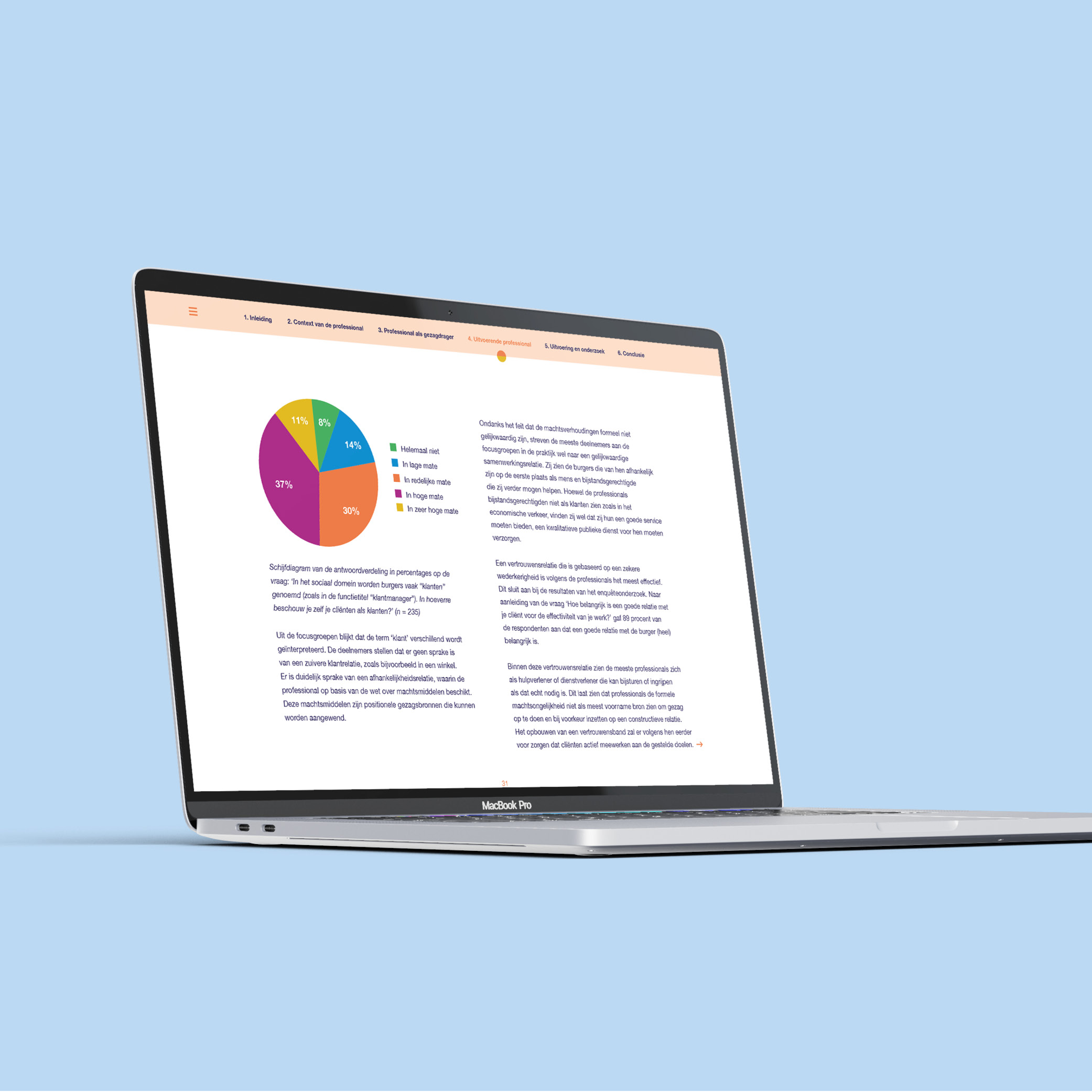 Laptop met een pagina uit een document voor Stichting Beroepseer