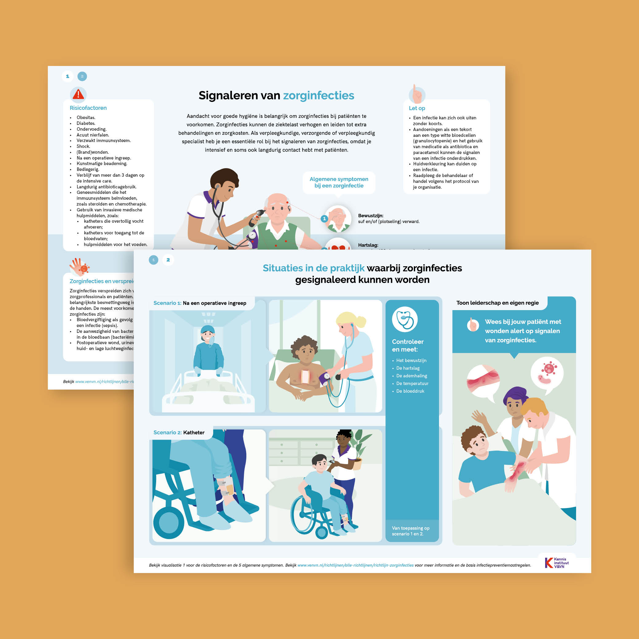 Voorbeeld van een visualisatie over zorginfecties voor V&VN