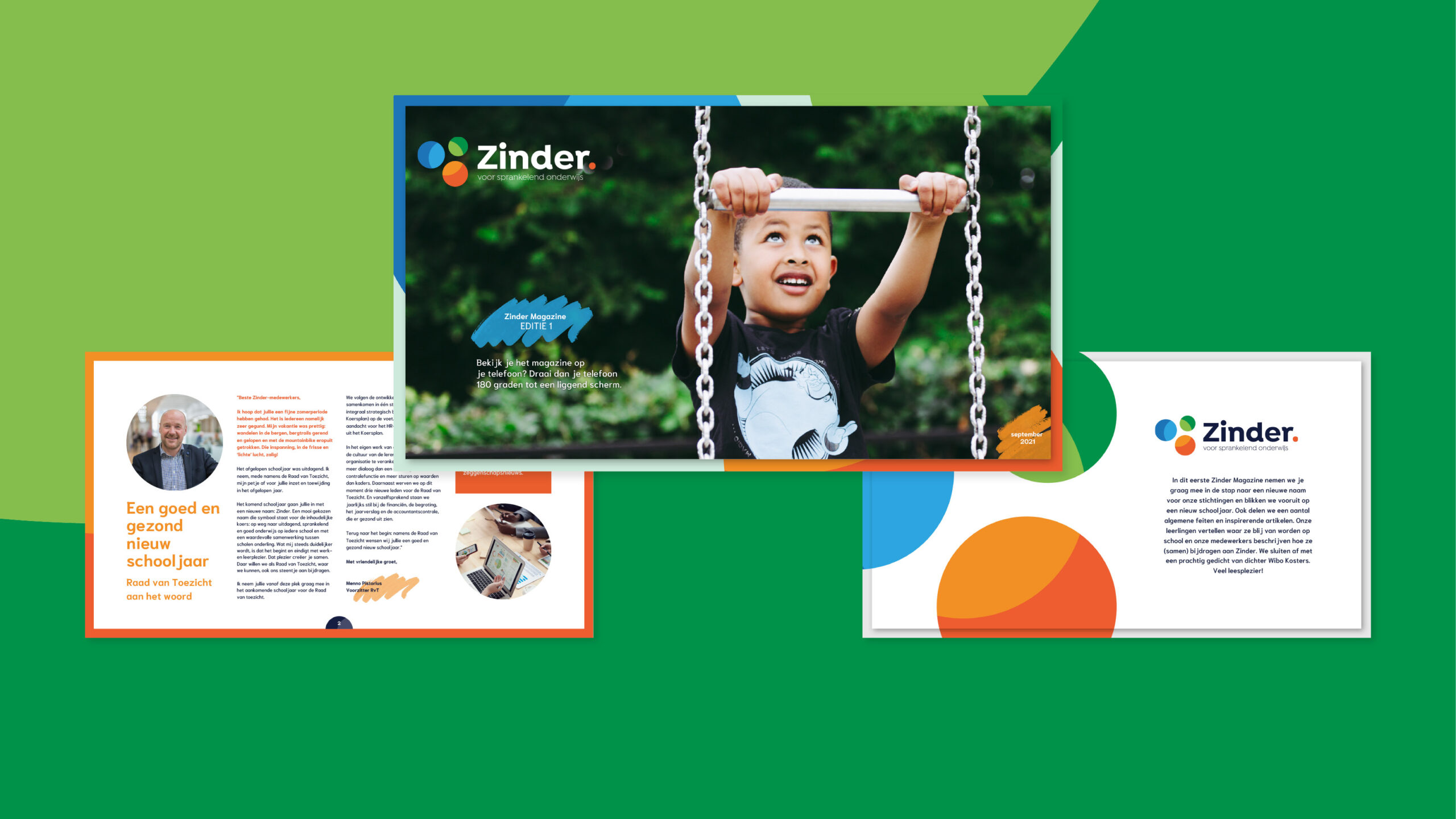 Voorbeelden van bladzijdes van een magazine voor Zinder