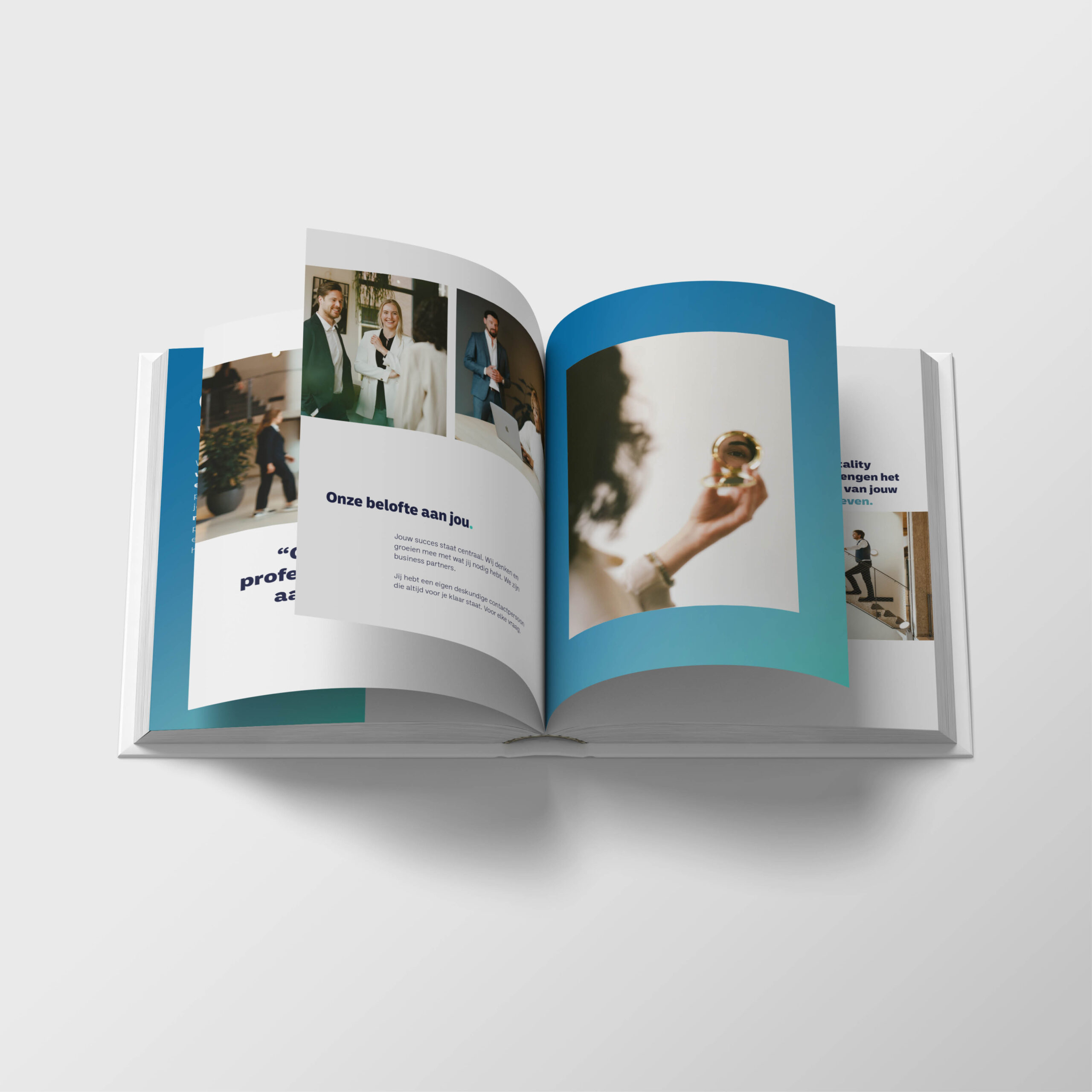 Openslaand boekje met visualisaties voor HEYDAY