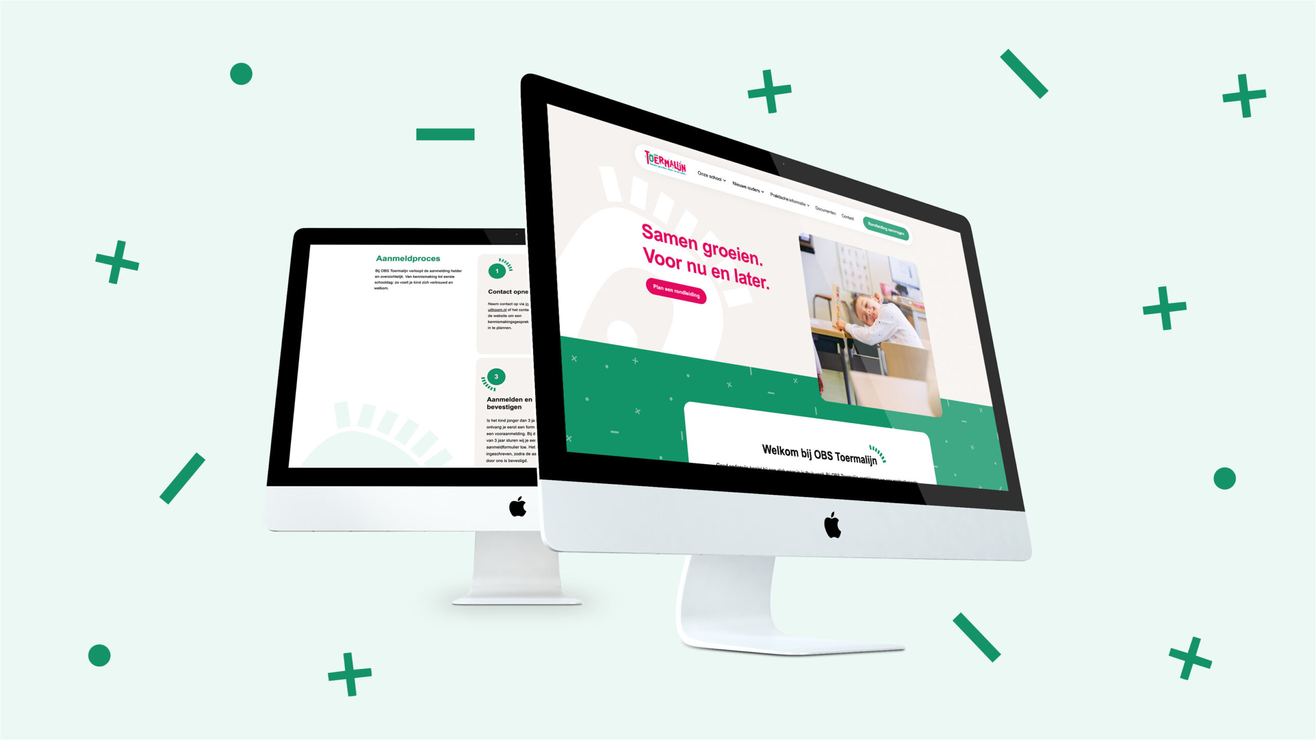 Voorbeelden van webdesign voor OBS Toermalijn