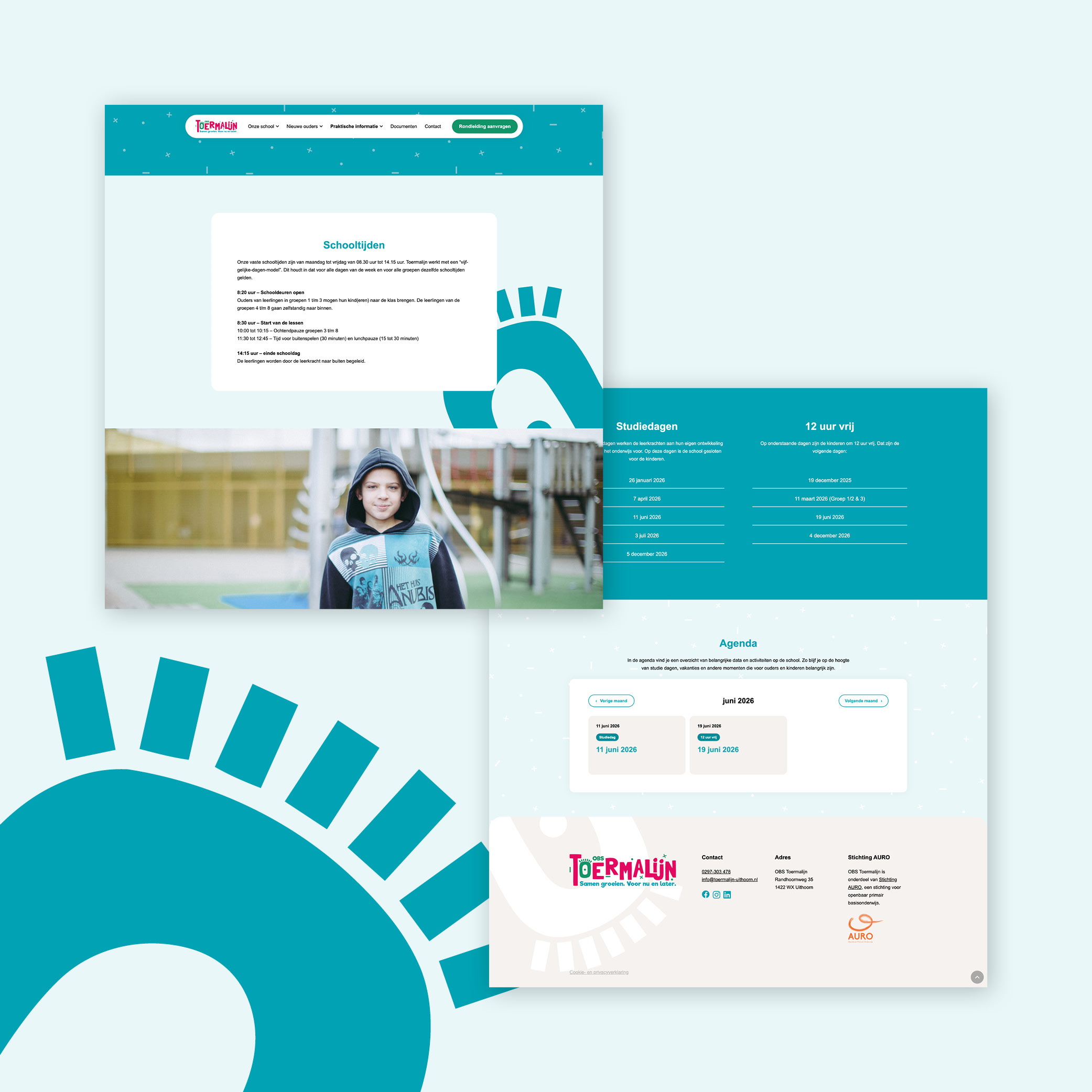 Voorbeelden van webdesign voor OBS Toermalijn